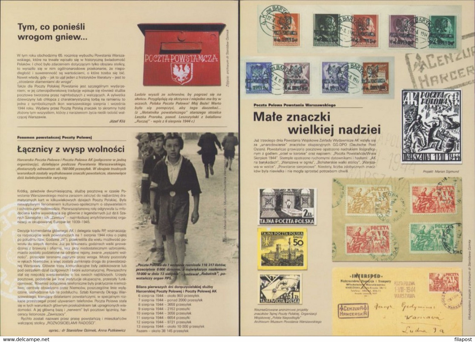 Poland 2009 Souvenir Booklet / Outbreak Of The Warsaw Uprising 1944 WWII War / Block + FDC + Postcard / MNH** FV - Markenheftchen