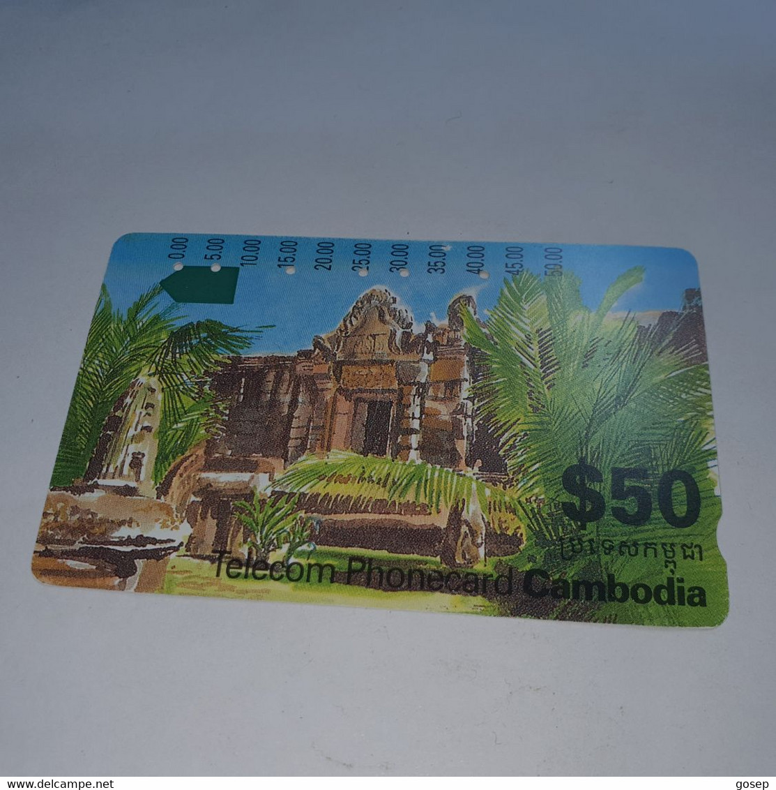 Cambodia-(ICM3-2-3)-tample-(icm3-2-3)-(35)-(025324000)-(?)-($50)-used Card+1card Prepiad - Cambogia