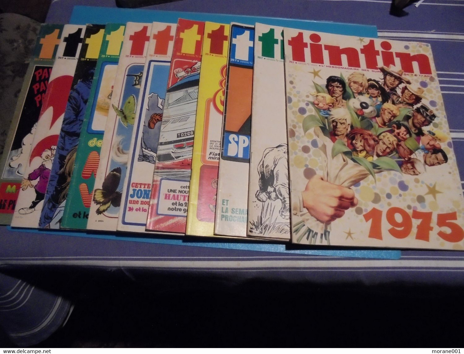 Tintin De 1975 Lot De 11 N°s 1 à 10 + 11 Magazines Bien Complets - Tintin