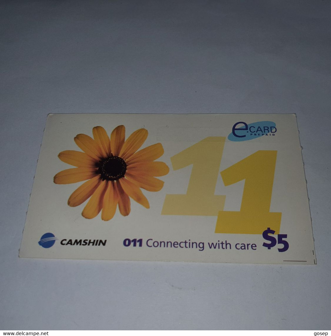 Cambodia-(CMB-SW-022a)-sunflower-(e.card)-(51)-(0121-9927-31907)-(31/12/2007)-($5)-used Card+1card Prepiad - Kambodscha