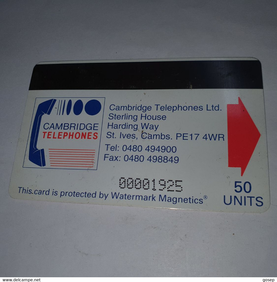 Cambodia-this Card Is Proteced By Watermark Magnetics-(55)-(00001925)-(?)-(50units)-used Card+1card Prepiad - Kambodscha