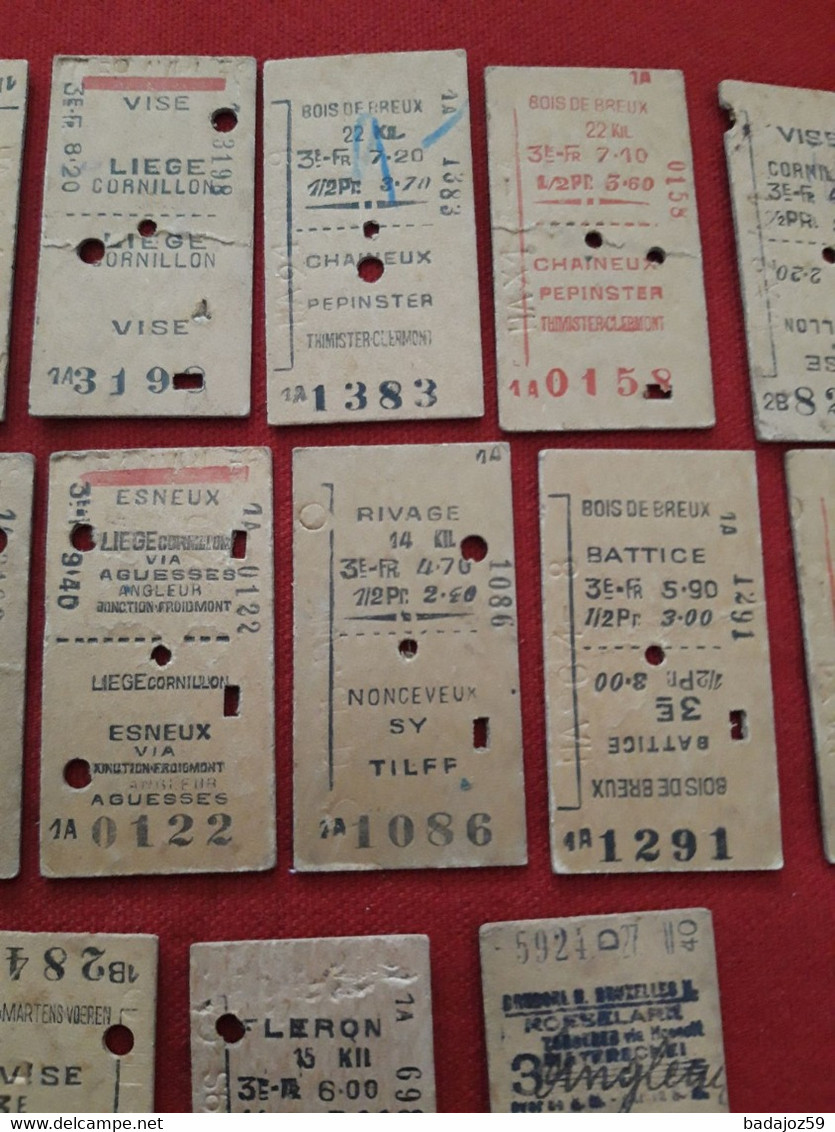 Tickets - Titres De Transport - Chemin De Fer - Sncb - Ferrocarril