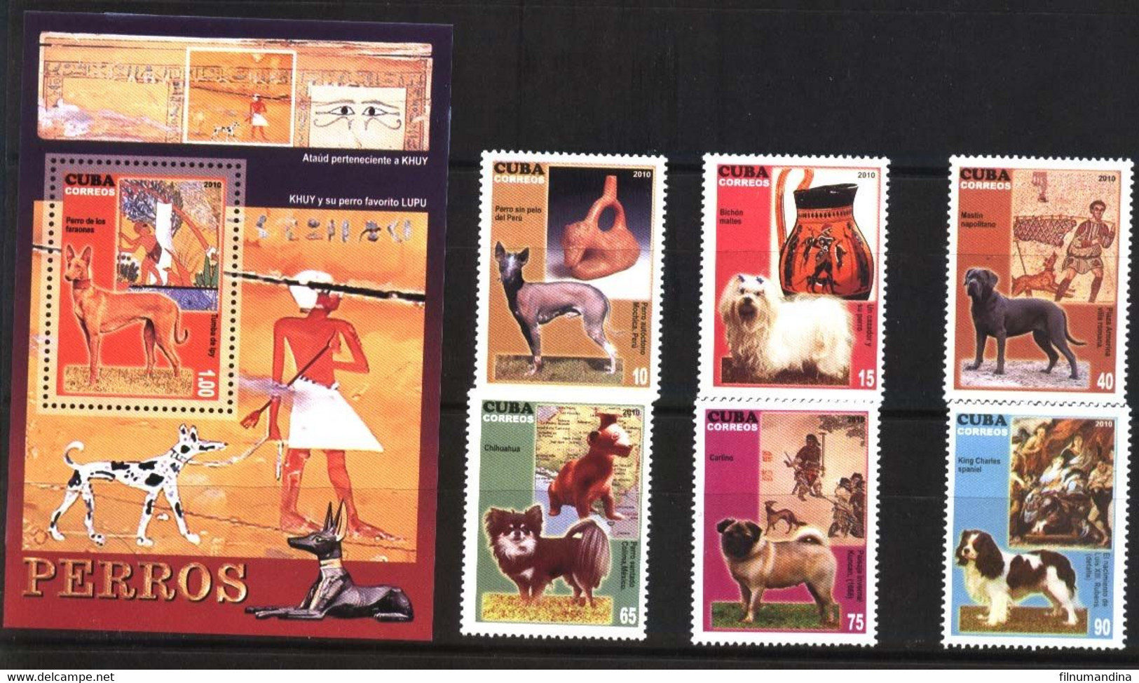 #1509 CARIBBEAN 2010 FAUNA,DOGS IN THE ARCHEOLOGY SET+S/SHEET YV 4841-6+BL 272 MNH,NEUF,POSTFRISCH - Archäologie