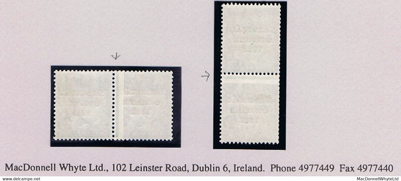 Ireland 1923 Harrison Saorstat Coils ½d Pair "Coil Join" Between, Both Horizontal And Vertical Mint Unmounted - Unused Stamps