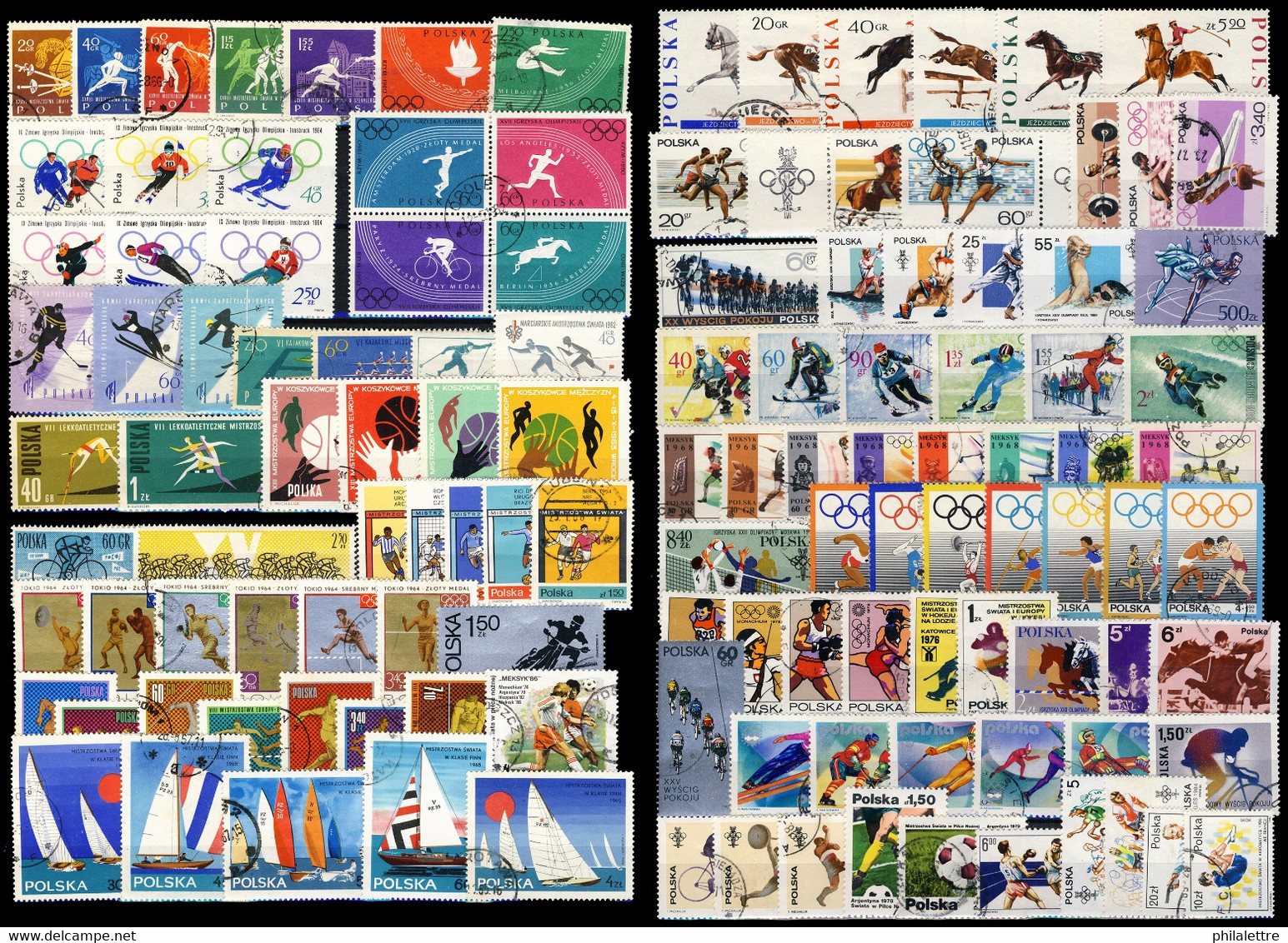 POLAND - 1960/1988 - Collection De Plus De 120 Timbres Différents Thème SPORTS - Oblitérés (CTO) - TTB - Colecciones