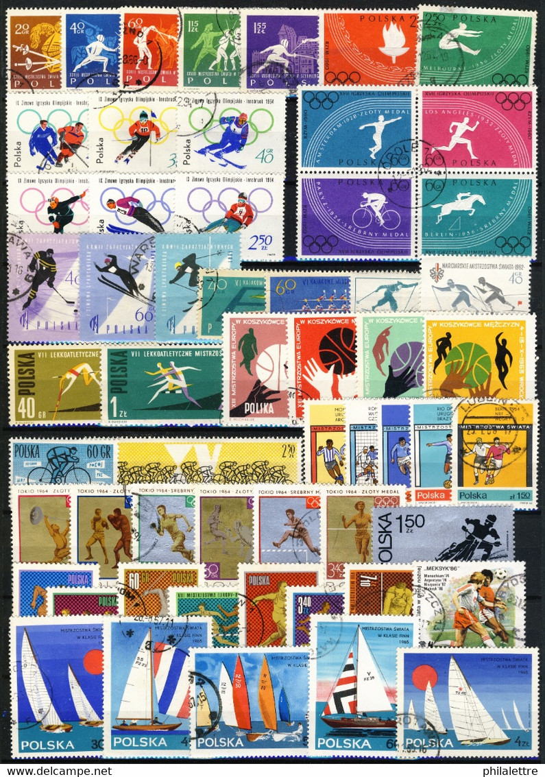 POLAND - 1960/1988 - Collection De Plus De 120 Timbres Différents Thème SPORTS - Oblitérés (CTO) - TTB - Colecciones