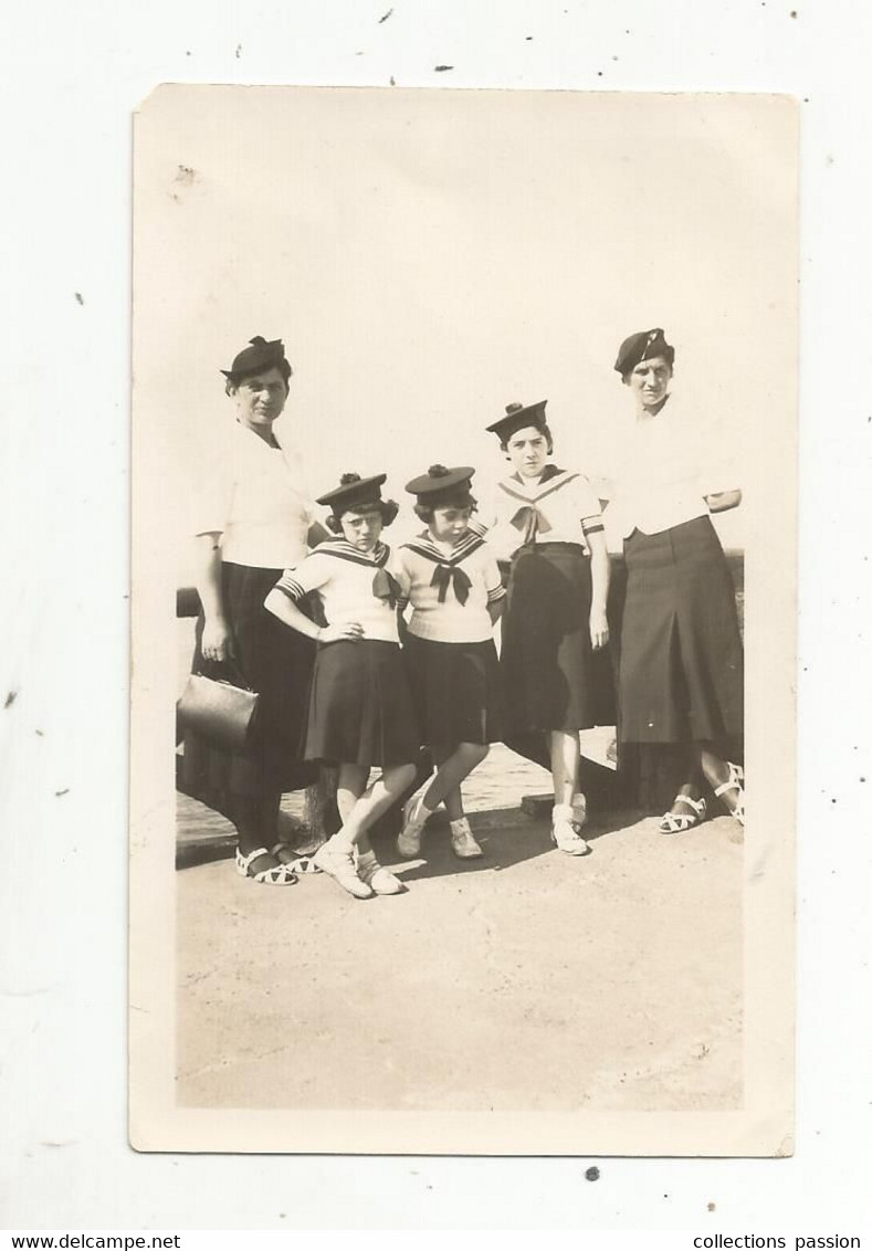 Photographie,110 X 70 Mm, Enfants , Femmes, Marins  Déguisements , LA ROCHELLE - Unclassified