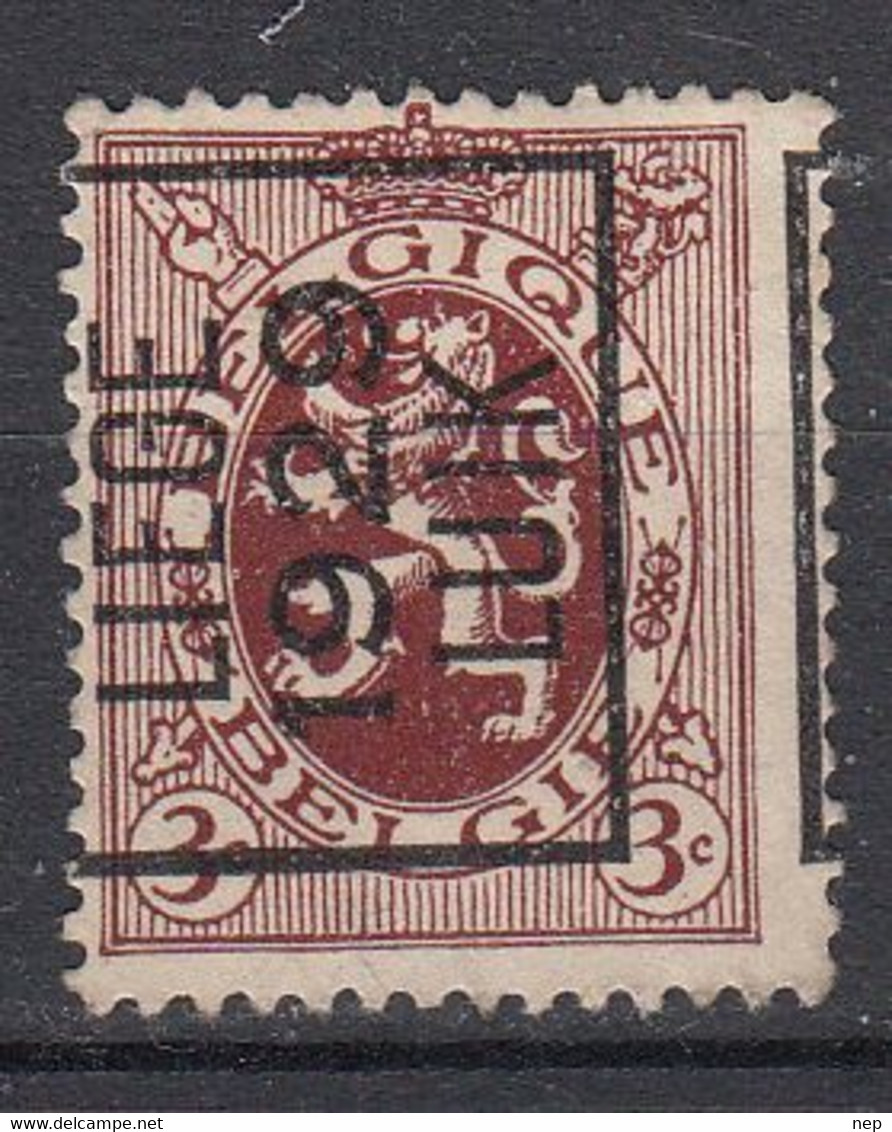 BELGIË - PREO - 1929 - Nr 206 A (Kantdruk: K.R) - LIEGE 1929 LUIK - (*) - Typos 1929-37 (Heraldischer Löwe)