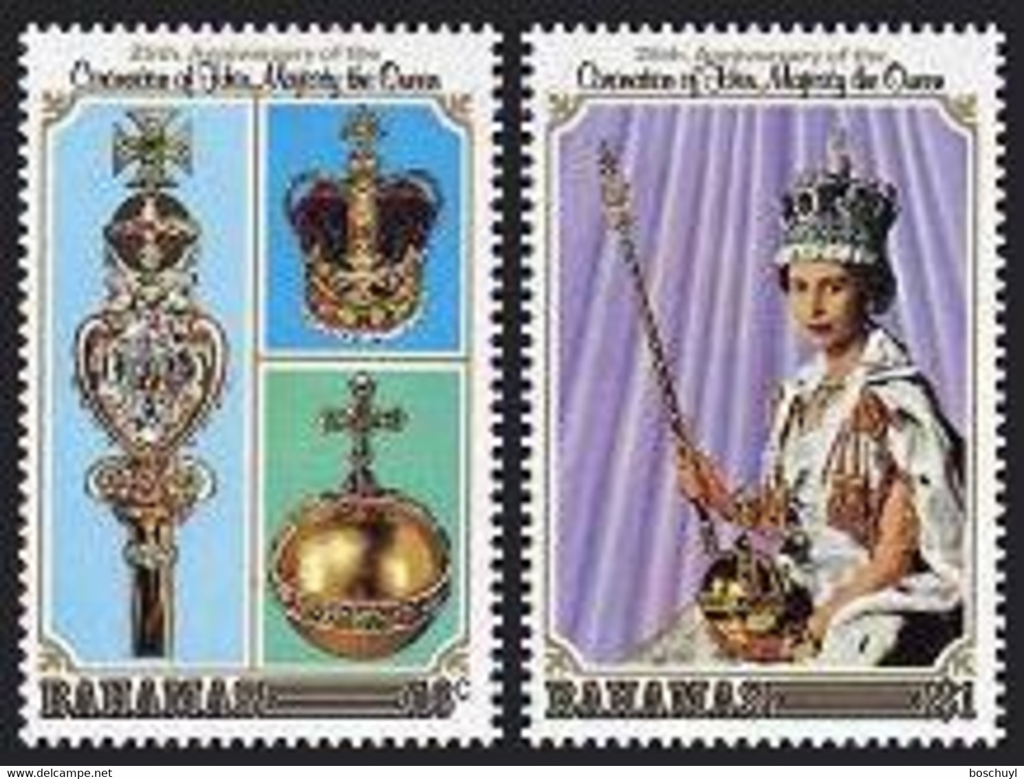 Bahamas, 1977, Silver Jubilee Queen Elizabeth, MNH, Michel 432-433 - Bahamas (1973-...)