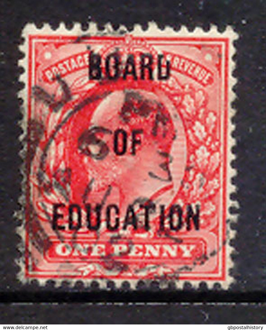 GB 1902 Edward VII 1 D W Overprint "BOARD / OF / EDUCATION" Superb VARIETY - Dienstzegels