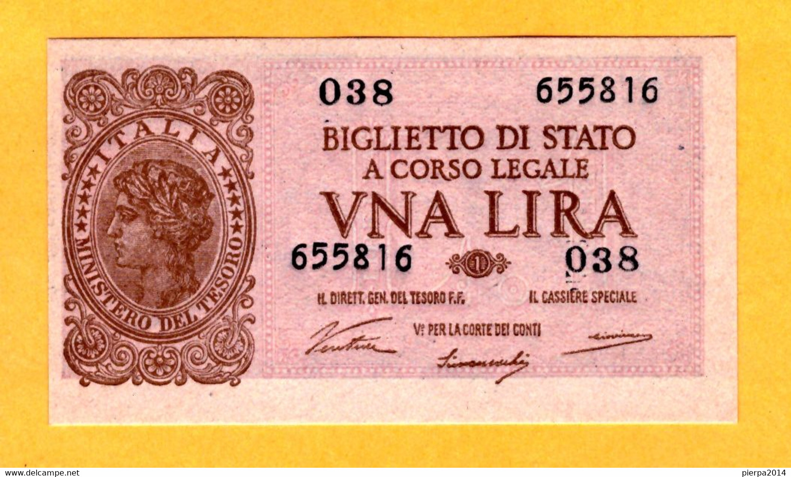 1 LIRA - ITALIA LAUREATA - DECR. 23 - 11 - 1944 - FDS - Italië – 1 Lira