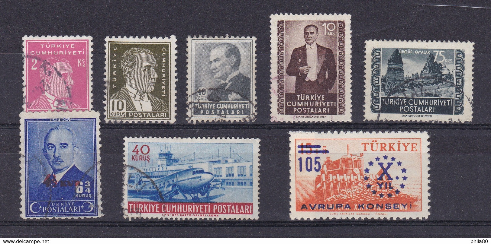 Lot De 8 Timbres De Turquie (Europe) - Andere & Zonder Classificatie