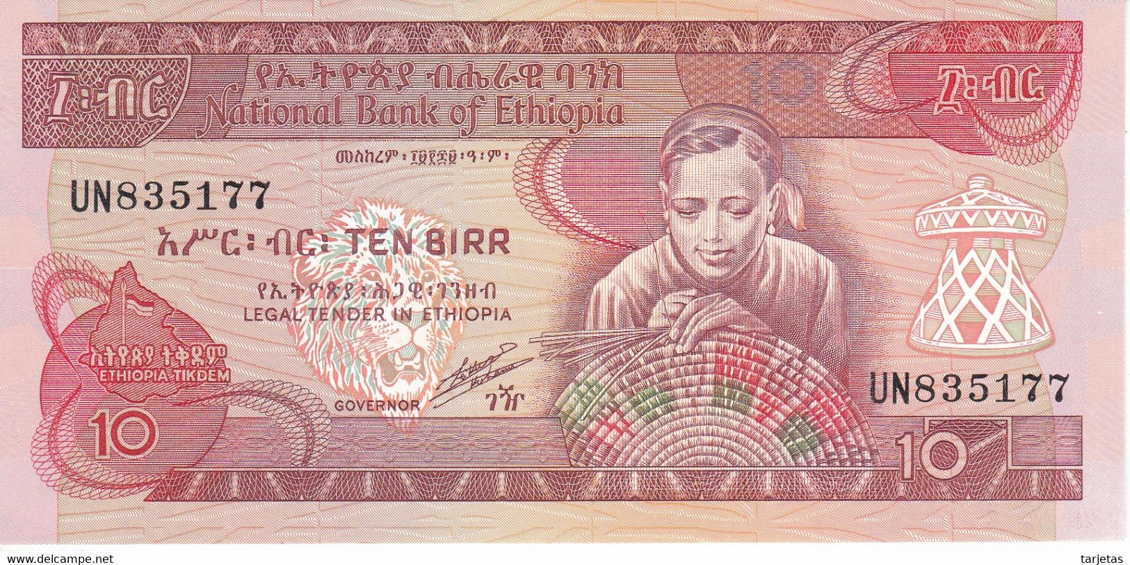 BILLETE DE ETIOPIA DE 10 BIRR DEL AÑO 1991 SIN CIRCULAR (BANK NOTE) UNCIRCULATED - Aethiopien