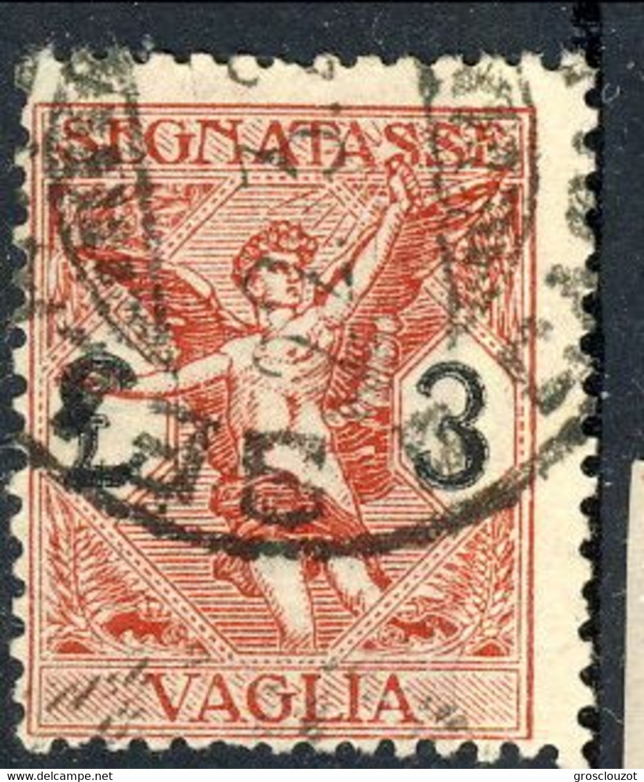 Regno VE3 Vaglia  N. 6 Lire 3 Carminio Usato  Cat.€ 38 - Mandatsgebühr