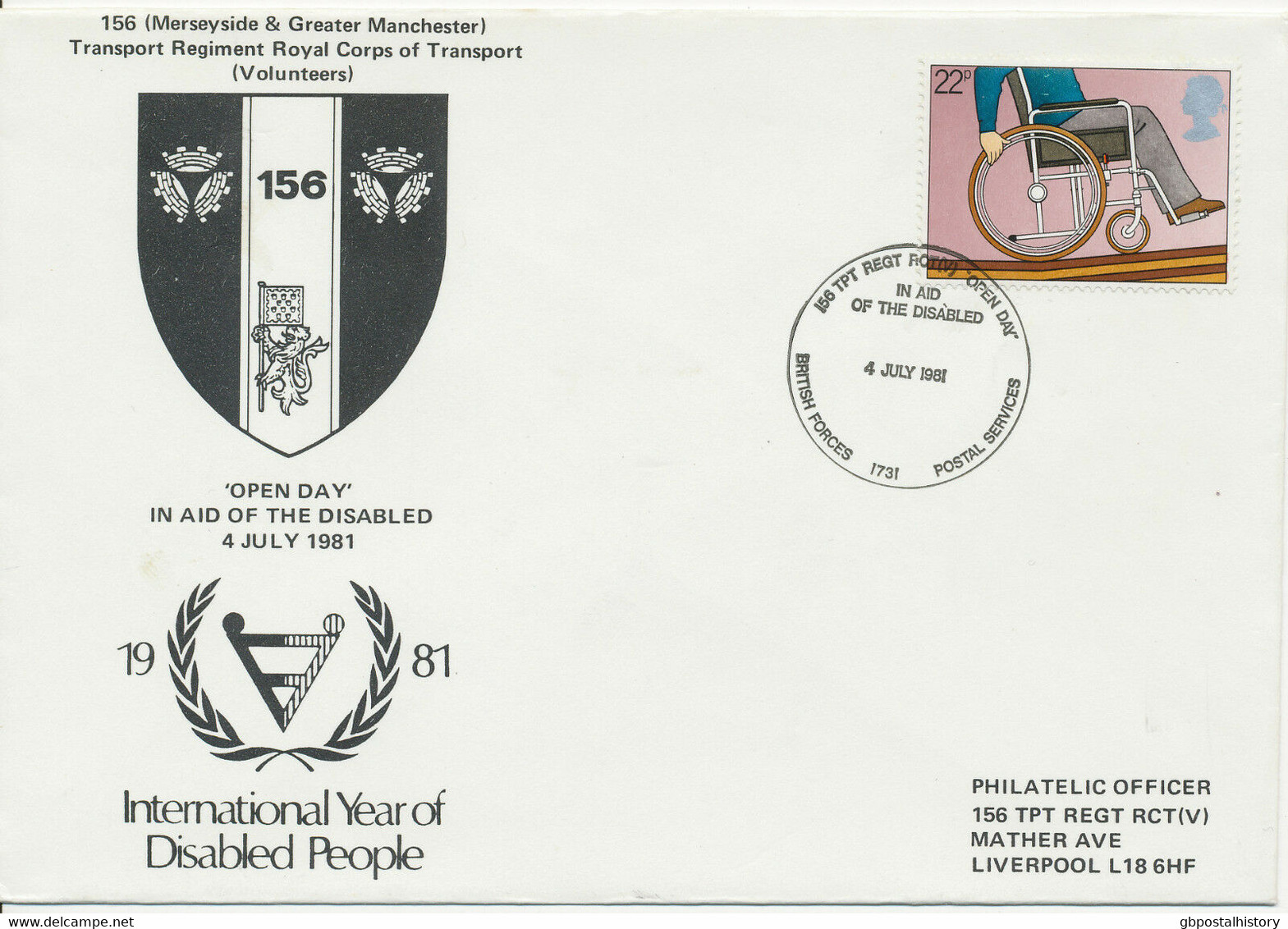 GB 1981, International Year Of Disable People 22 P With Rare Special Handstamp - Briefe U. Dokumente