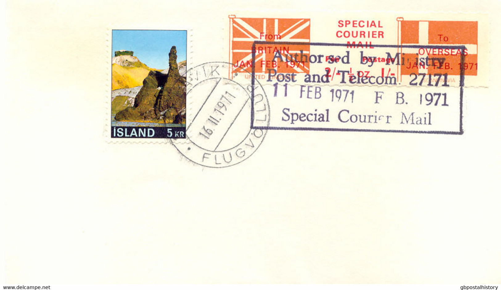 GB 1971 POSTAL STRIKE SPECIAL COURIER MAIL 2 Sh + 1 Sh Strike Post First Day - Cartas & Documentos