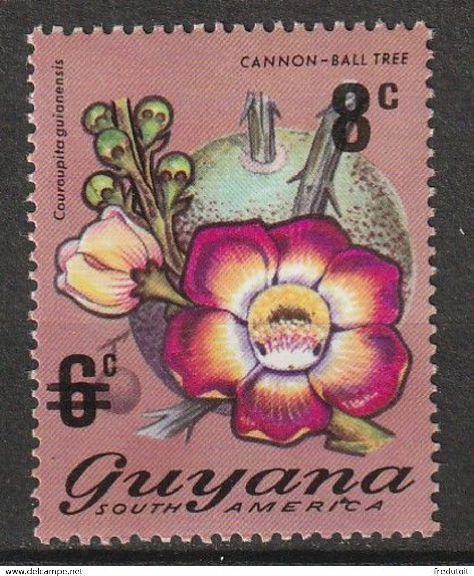 GUYANA - N°436 ** (1974) Fleurs - Surchargé - - Guyane (1966-...)