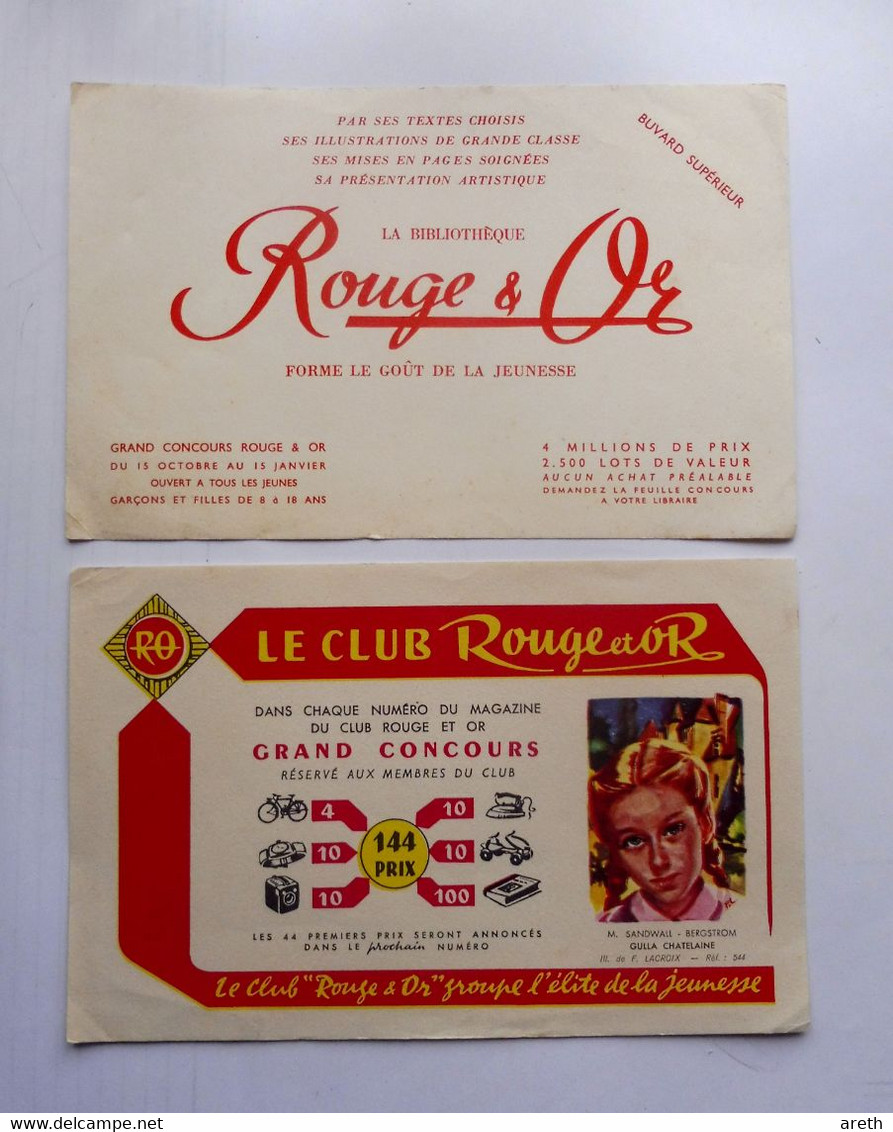 Lot 4 Buvards LE CLUB ROUGE Et OR - Papeterie