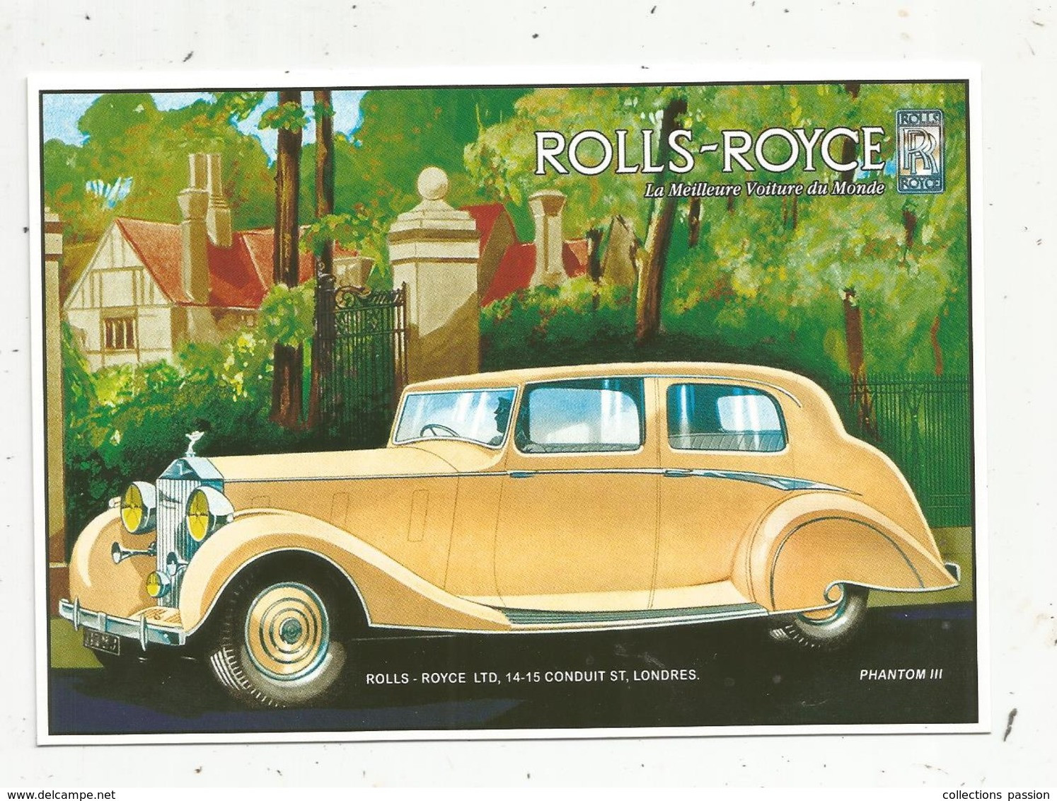 Cp, COLLECTION LES ANCETRES DE L'AUTOMOBILE , ROLLS ROYCE , PHANTOM III , Vierge - PKW