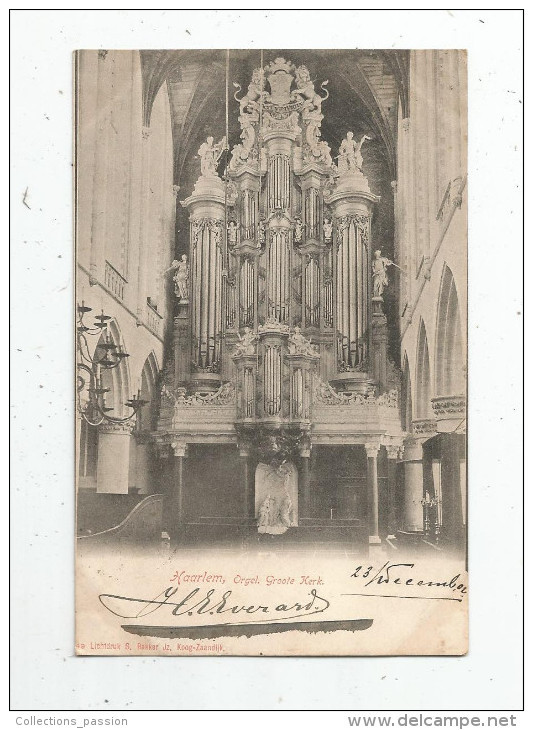 G-I-E , Cp , PAYS BAS , HAARLEM , Orgel , Groote Herk , Dos Simple , Voyagée 1902 - Haarlem