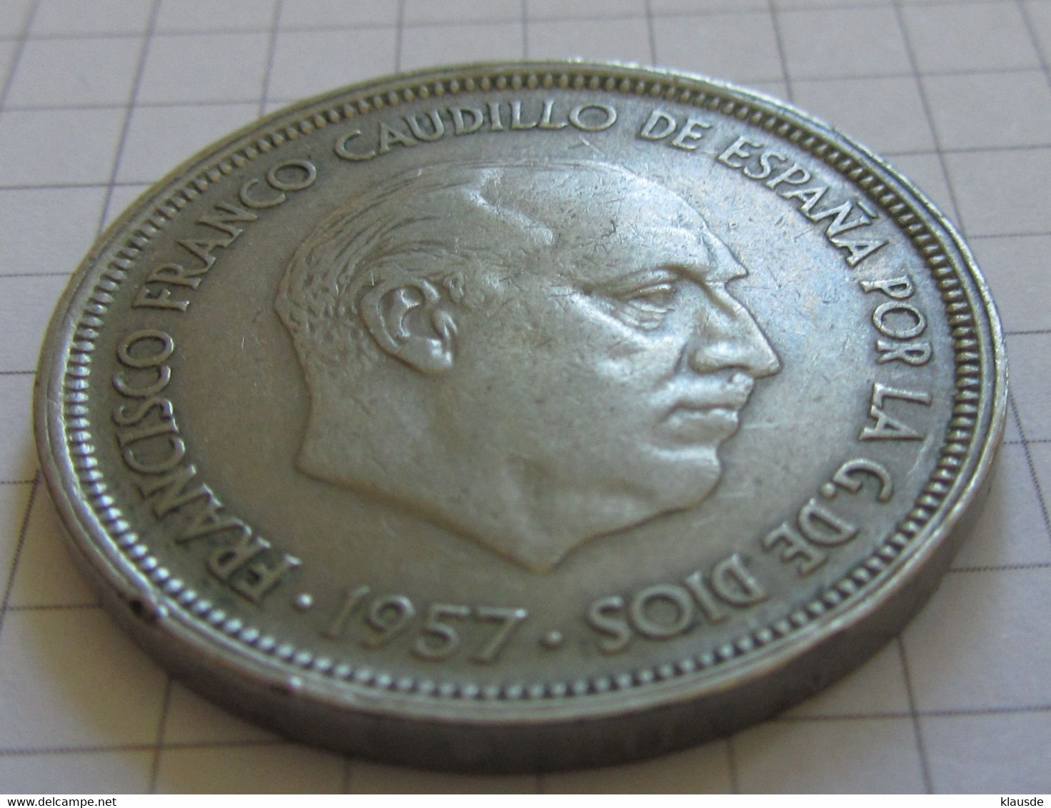 50 Peseta Umlaufmünze 1957 Spanien Franco - 50 Pesetas