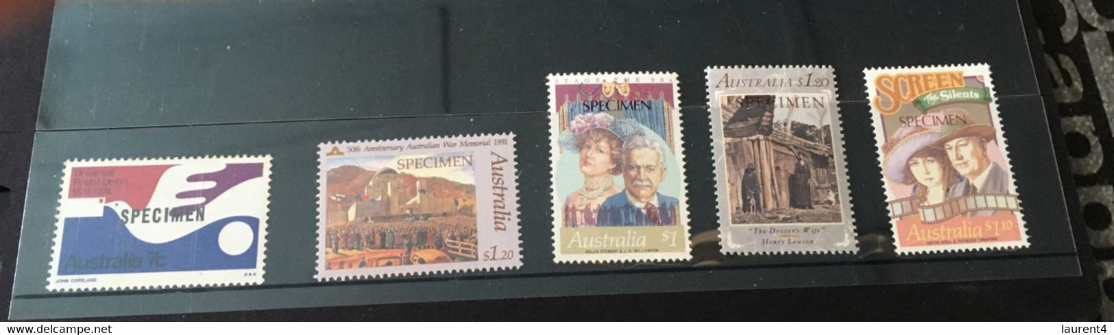 (Stamps 08-03-2021) Selection Of 5 High Values Issues Of SPECIMEN Stamps From Australia - Errors, Freaks & Oddities (EFO)