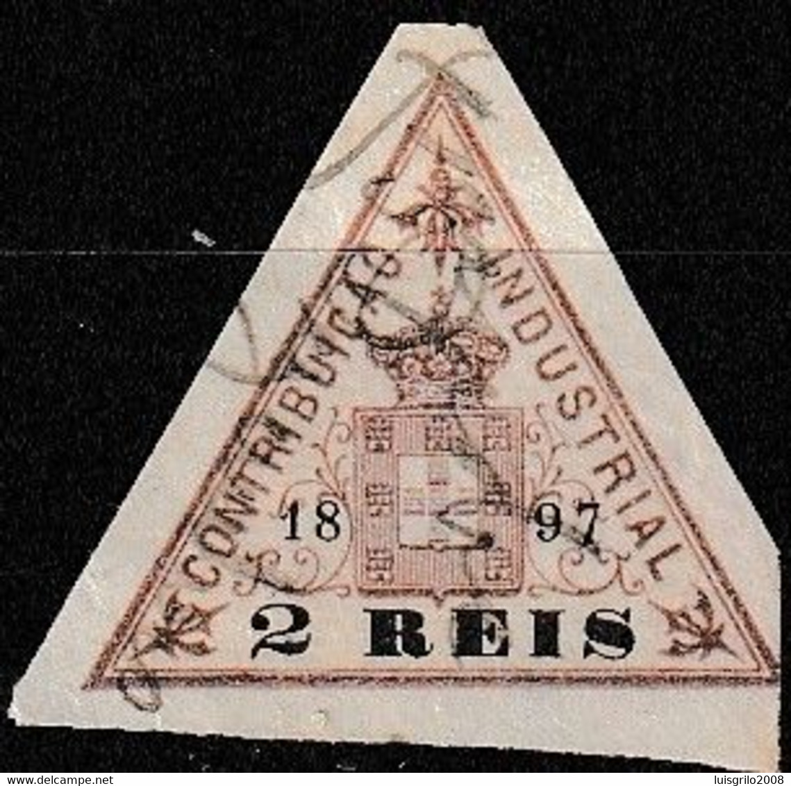 Revenue / Fiscaux / Fiscal, Portugal -|- Contribuição Industrial 1897 / 2 Rs. - Margem Média - Gebraucht