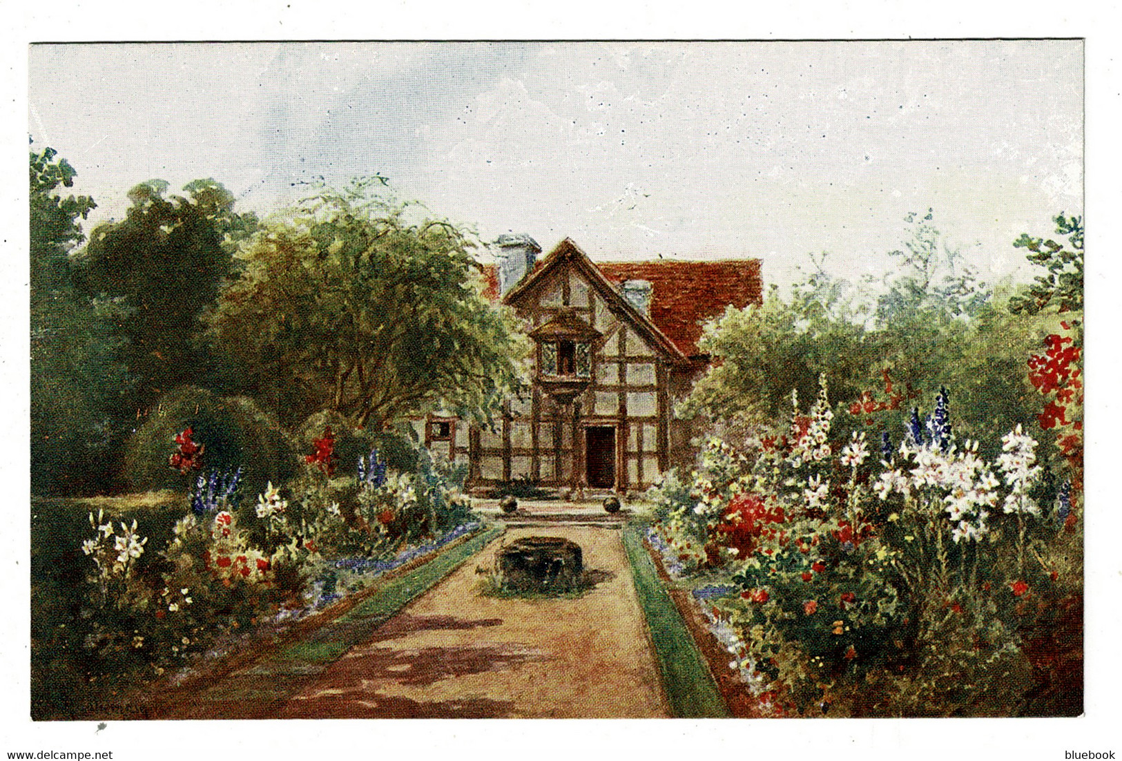 Ref 1477 - J. Salmon Postcard Shakespeare's Birthplace Exterior Garden 2 Stratford-on-Avon - Stratford Upon Avon