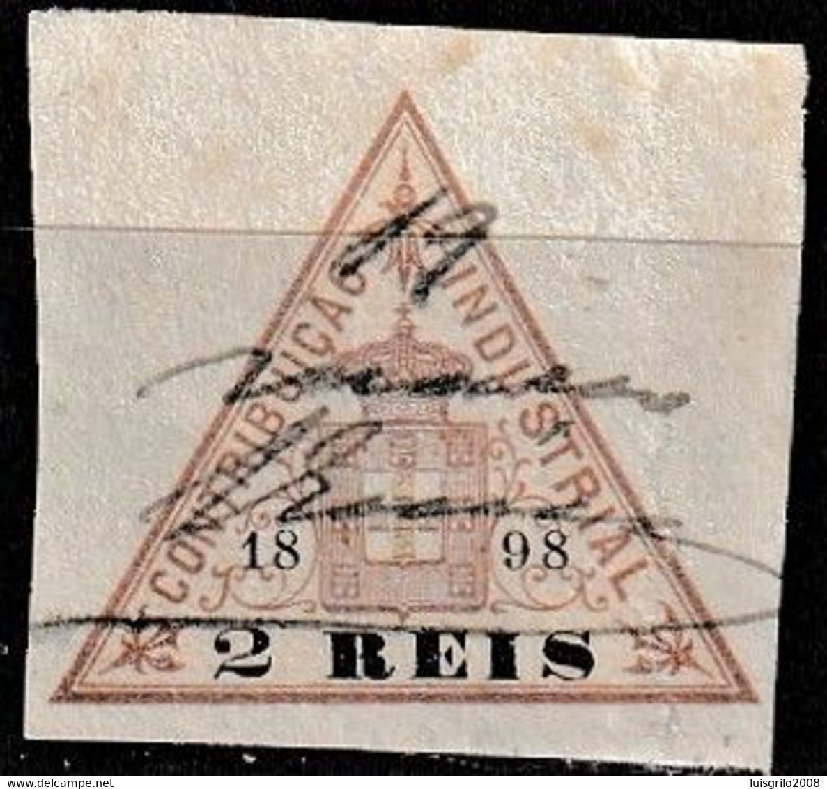 Revenue / Fiscaux / Fiscal, Portugal -|- Contribuição Industrial 1898 / 2 Rs. - Margem Larga - Oblitérés