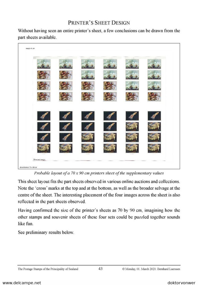 Brochure “The Postage Stamps of the Principality of Sealand“, 55 pages, March 2021