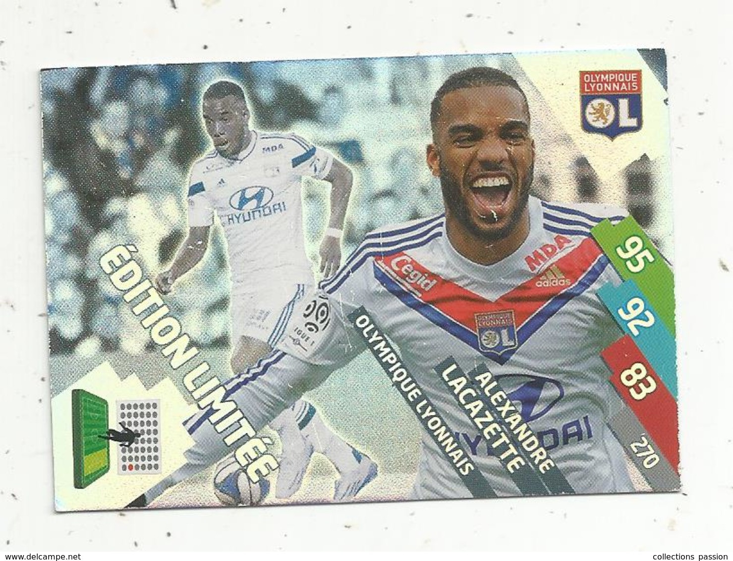 Football , Trading Card , Carte , ADRENALYN XL , 2014-2015 ,PANINI , Alexandre LACAZETTE , 2 Scans - Trading Cards