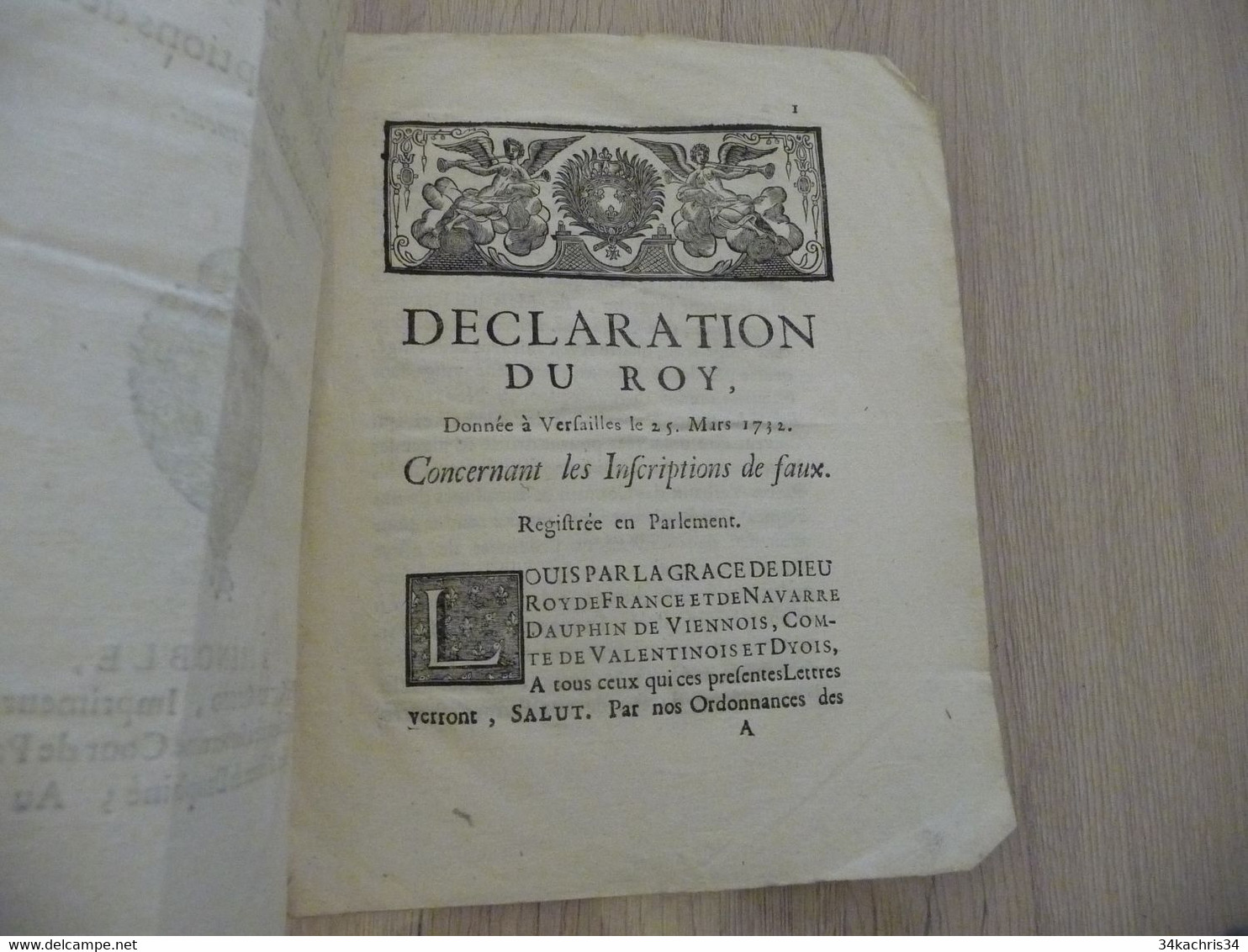 Déclaration Du ROI Versailles 25/03/1732 Concernant Les Inscriptions Des Faux Autographe Chaumat 9 Pages - Gesetze & Erlasse