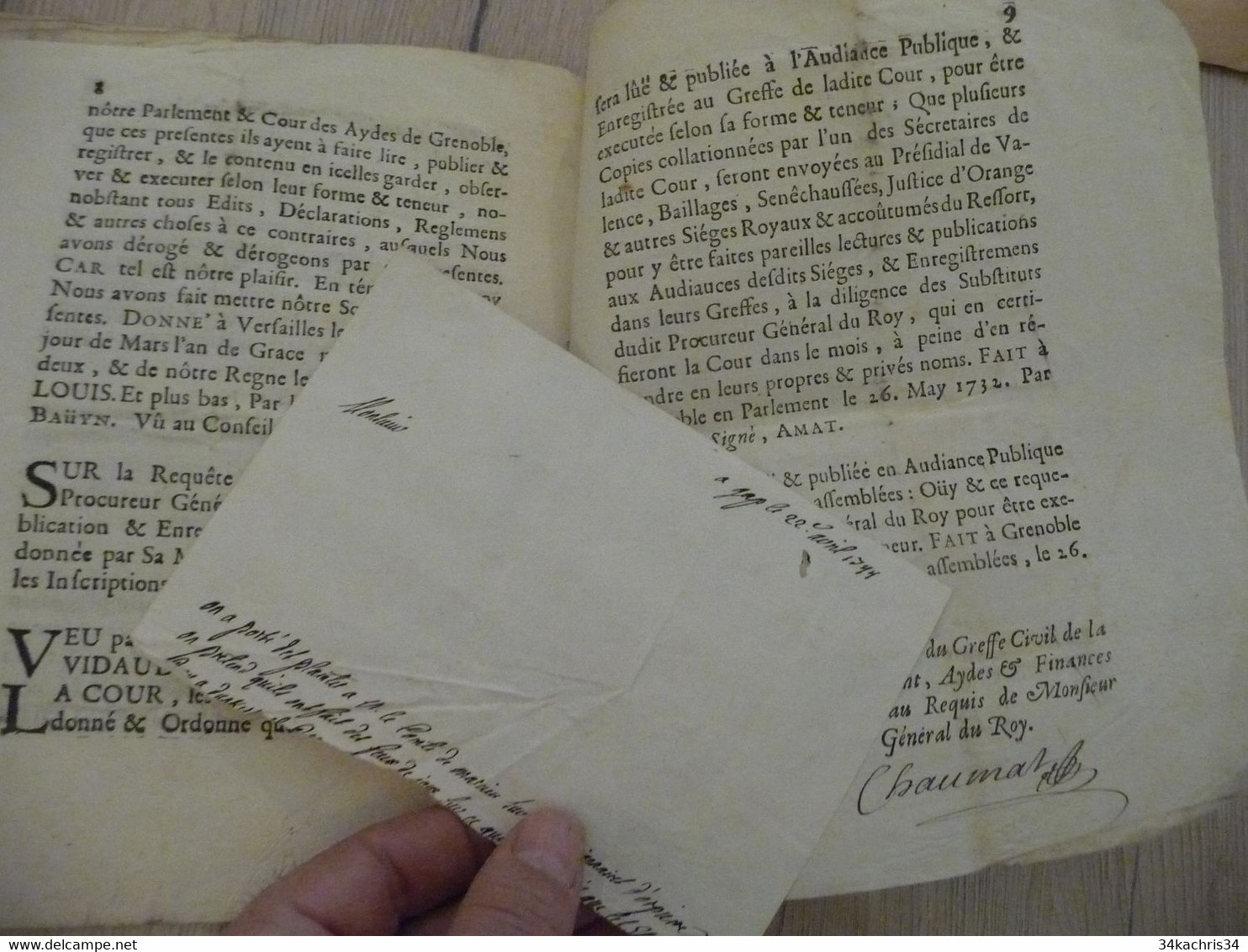 Déclaration Du ROI Versailles 25/03/1732 Concernant Les Inscriptions Des Faux Autographe Chaumat 9 Pages - Gesetze & Erlasse