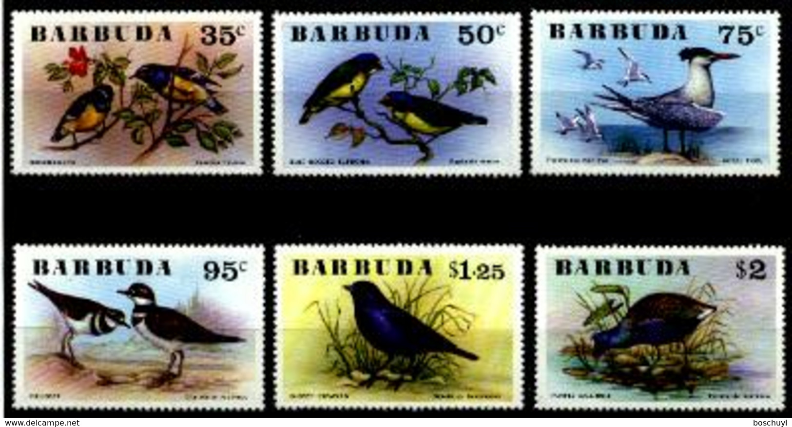 Barbuda, 1976, Birds, Animals, Fauna, MNH, Michel 261-266 - Barbuda (...-1981)