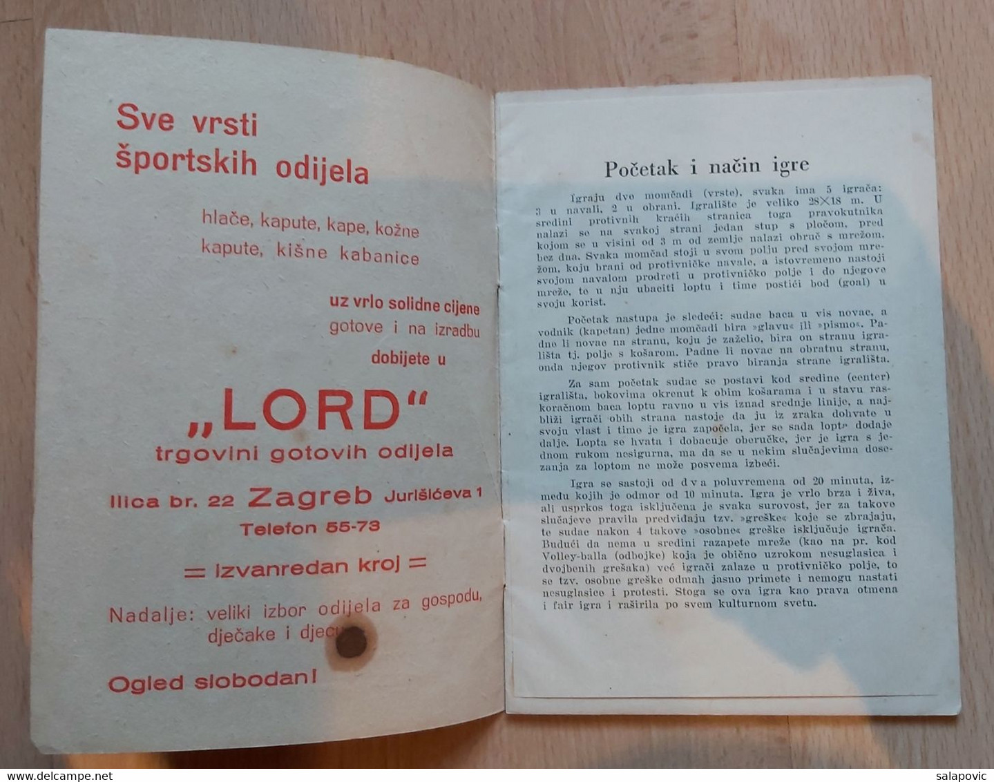 Basketball, Službena Međunarodna Pravila Za Basket-ball 1933 Kosarka Naklada "Gimnastikona" Zagreb Kingdom Jugoslavia - Boeken