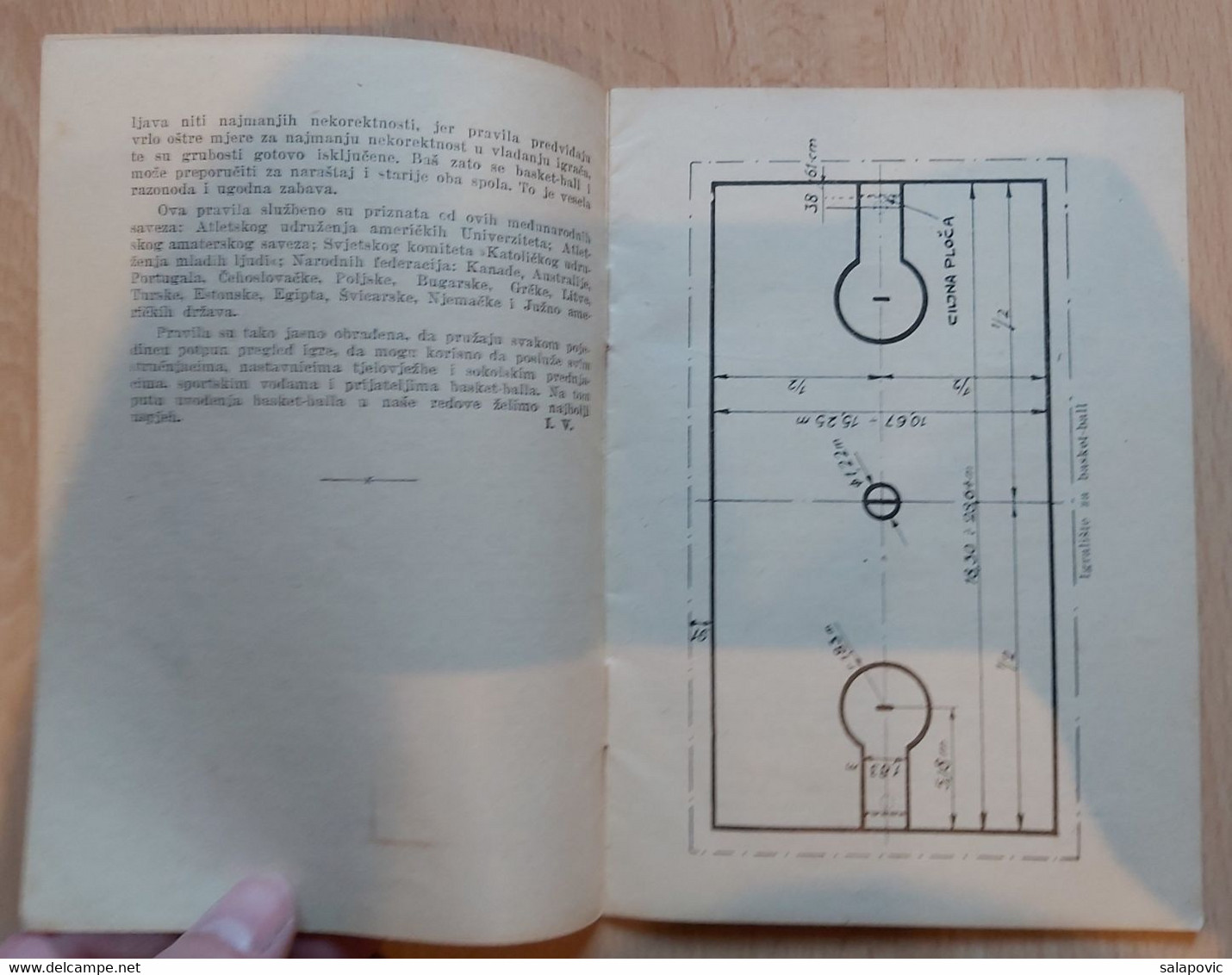 Basketball, Službena Međunarodna Pravila Za Basket-ball 1933 Kosarka Naklada "Gimnastikona" Zagreb Kingdom Jugoslavia - Books