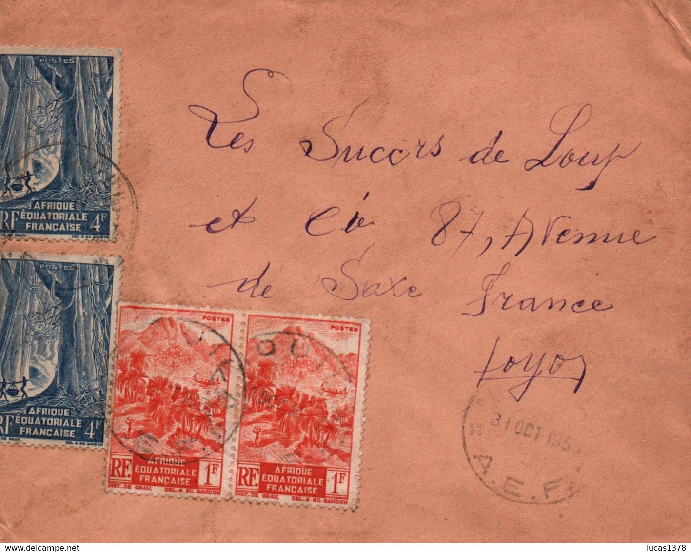 AEF / CONGO / LETTRE DEPART POINTE NOIRE POUR LYON 1950 / - Covers & Documents