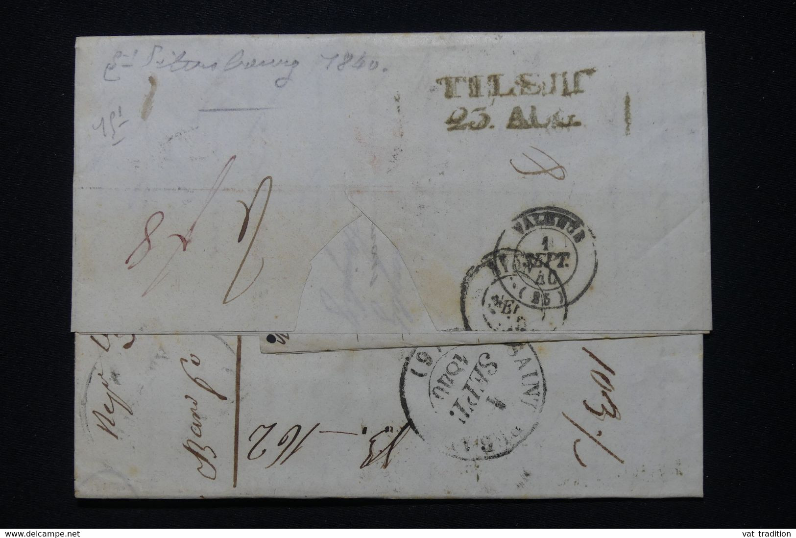 RUSSIE - Lettre De St Petersbourg Pour La France En 1840 En Port Payé , Voir Cachets Recto Et Verso - L 90966 - ...-1857 Préphilatélie