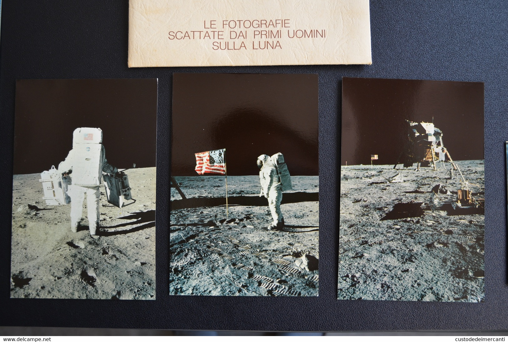 LOTTO 12 CARTOLINE FOTOGRAFIE UOMINI SULLA LUNA CLUB AMICI RIVISTA EPOCA 1969 MONDADORI ED COLLEZIONISTI CON BUSTA - Astronomie