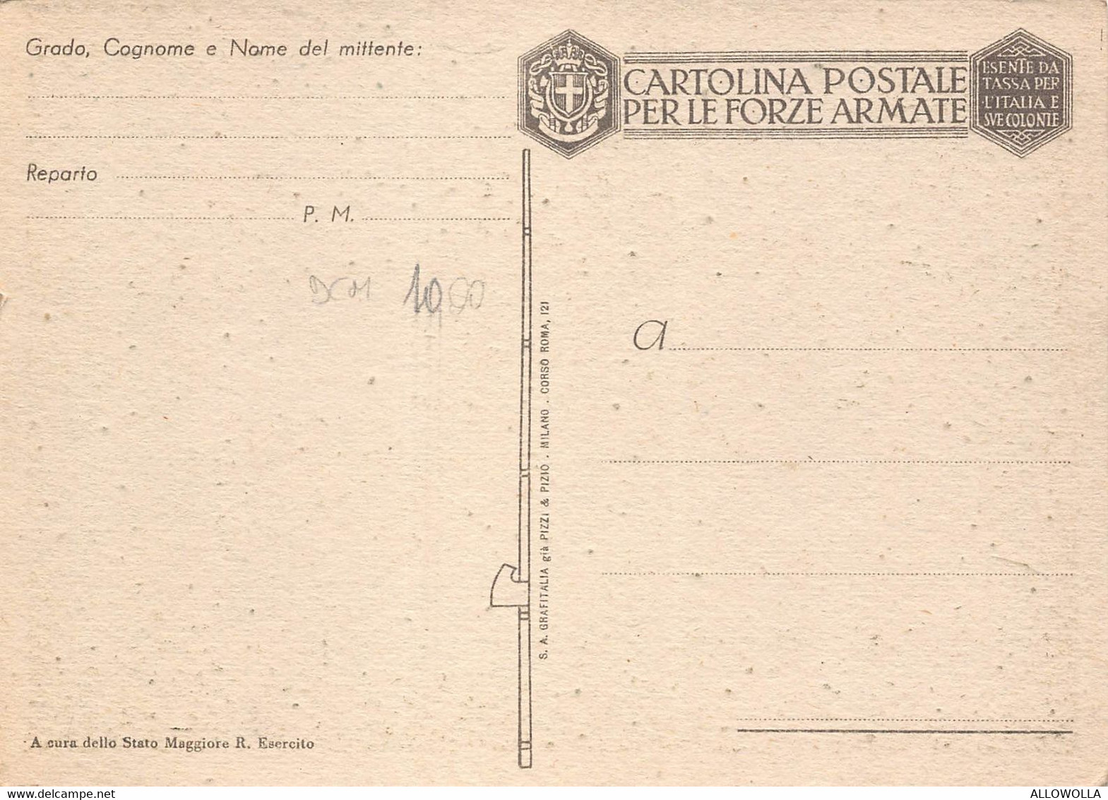 11393"FRANCHIGIA MILITARE-1941-FANTI-DUE FANTI ALLA MIRA"VERA FOTO-CART NON SPED. - Postwaardestukken