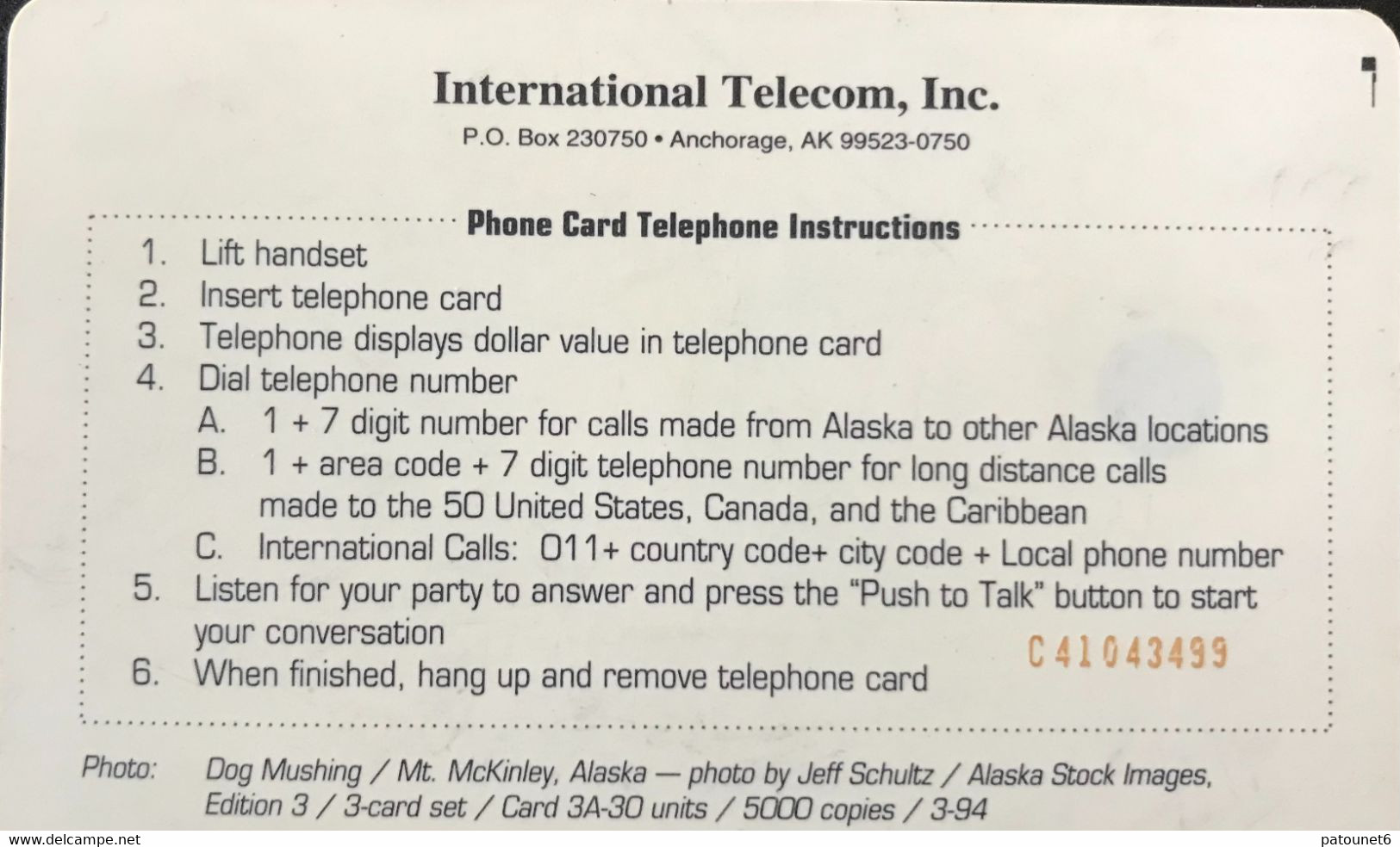 ALASKA  - Traineau  -  $10,50 - [2] Chip Cards