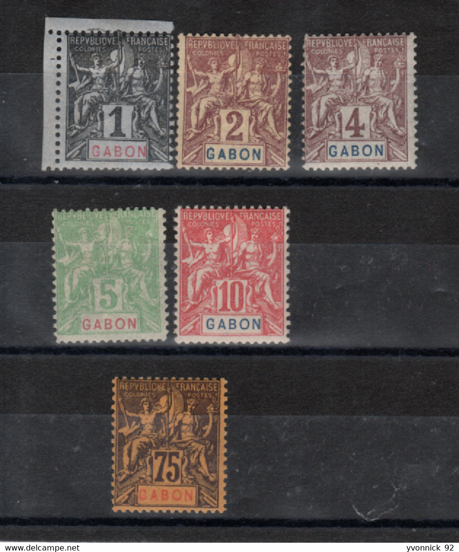 Gabon_  (1904) S N° 16/21 +27 - Other & Unclassified