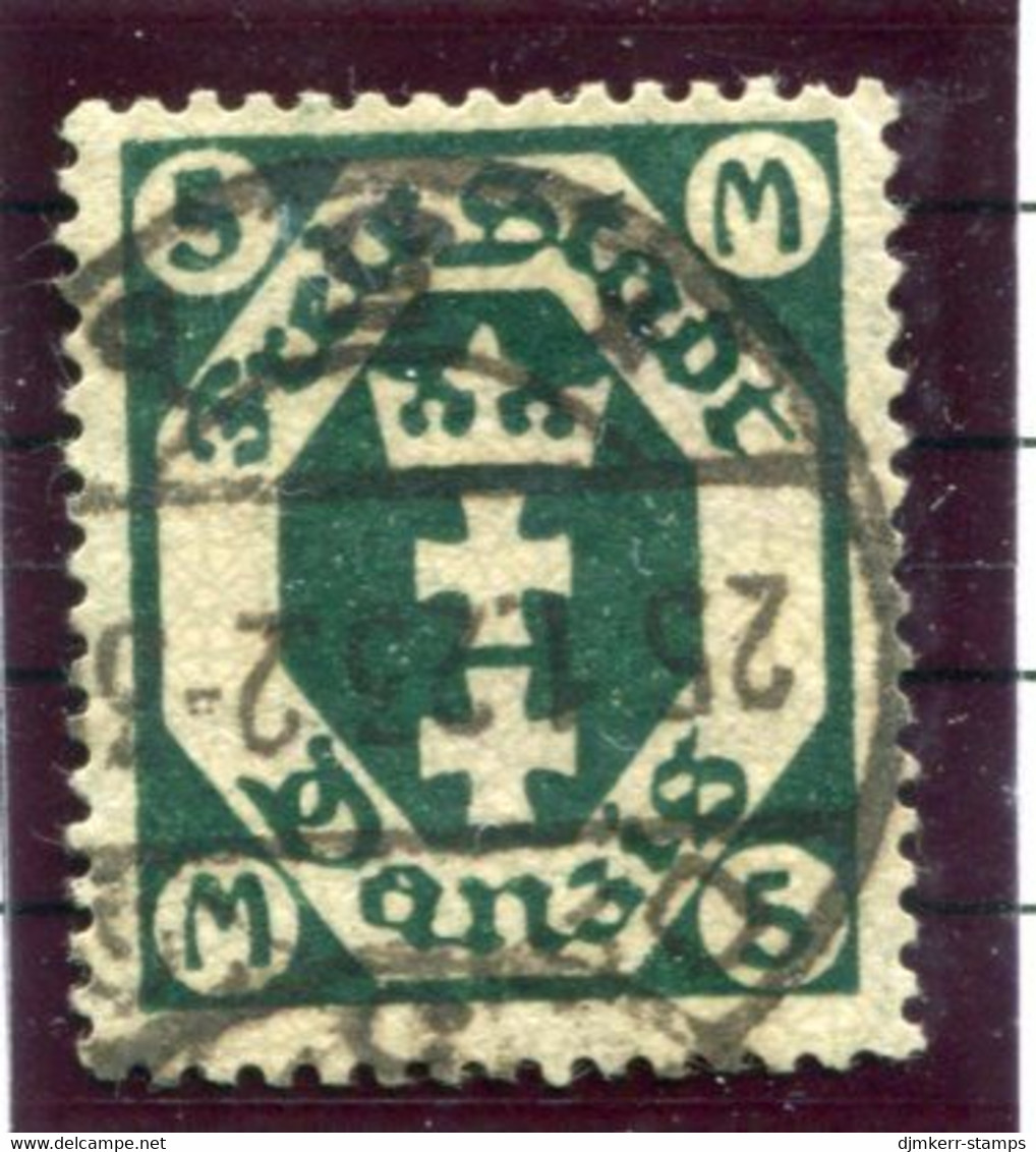 DANZIG 1922 Arms 5 Mk.. With Sideways Watermark 2Y, Postally Used.   Michel 108Y - Afgestempeld