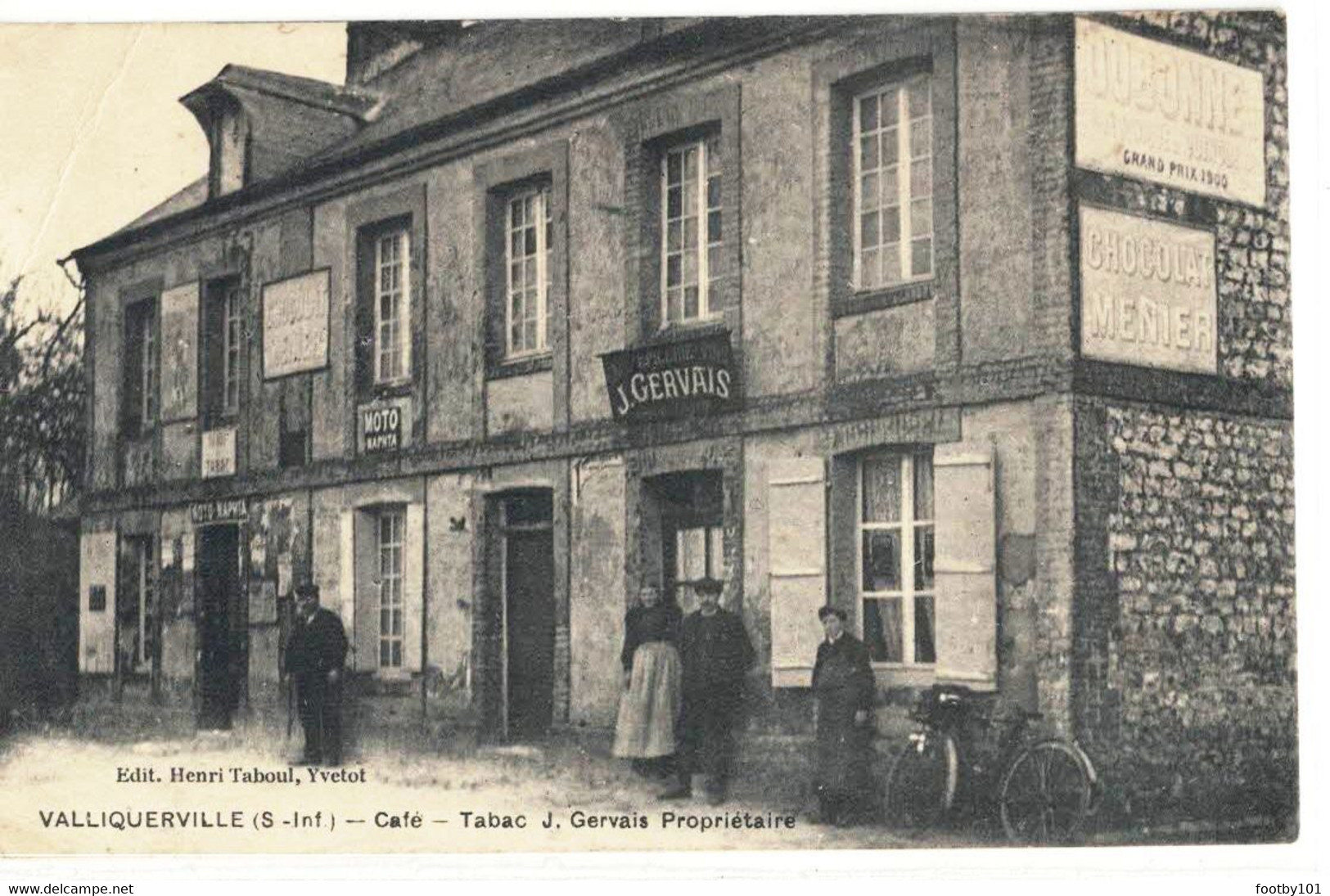 CPA   VALLIQUERVILLE   Café - Tabac  J. GERVAIS  Propriétaire - Other & Unclassified