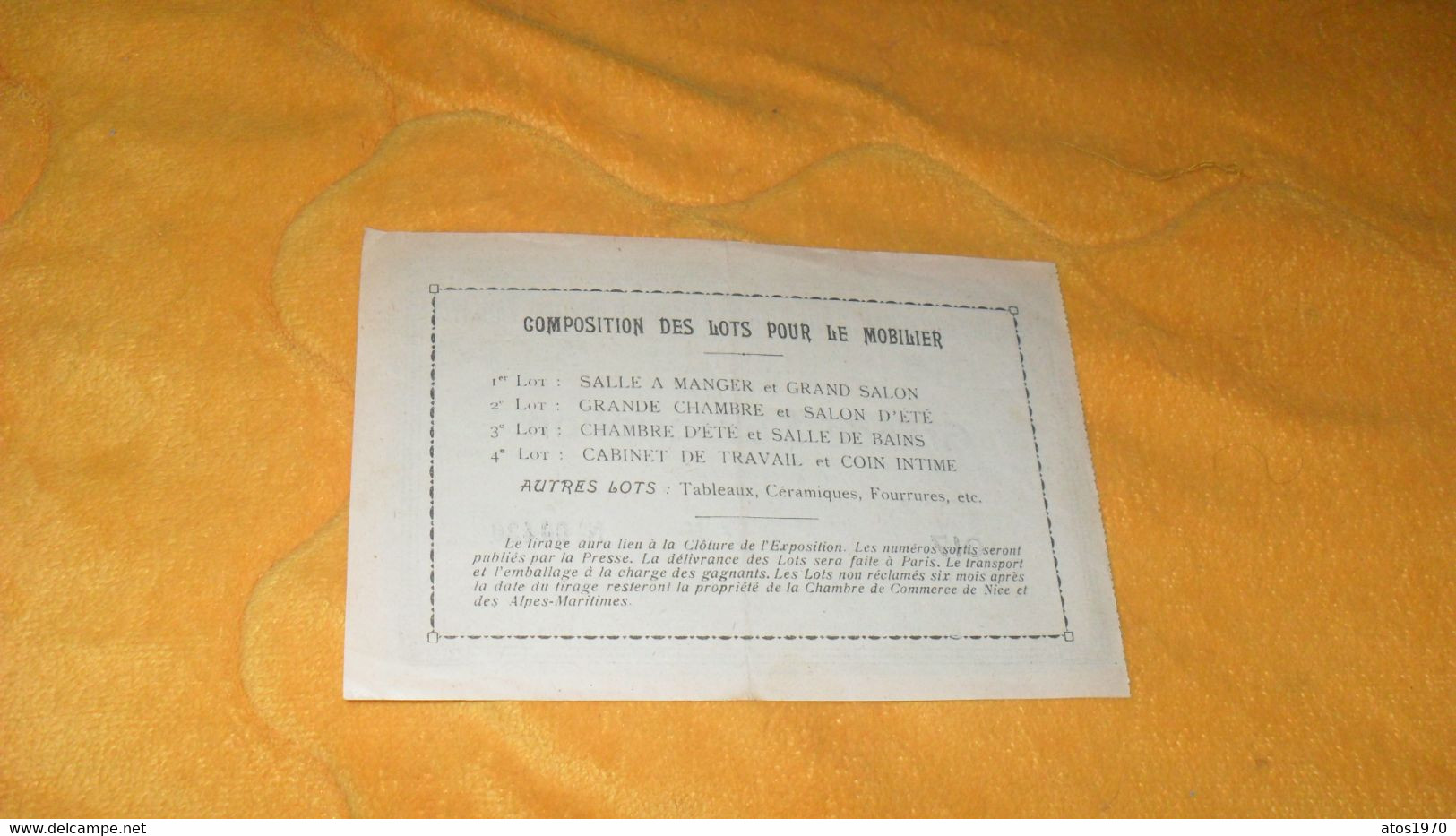 TICKET ANCIEN GRANDE SOUSCRIPTION DE 1925..EXPOSITION INTERNATIONALE D'ARTS DECORATIFS & INDUSTRIELS MODERNES. PARIS.. - Non Classificati