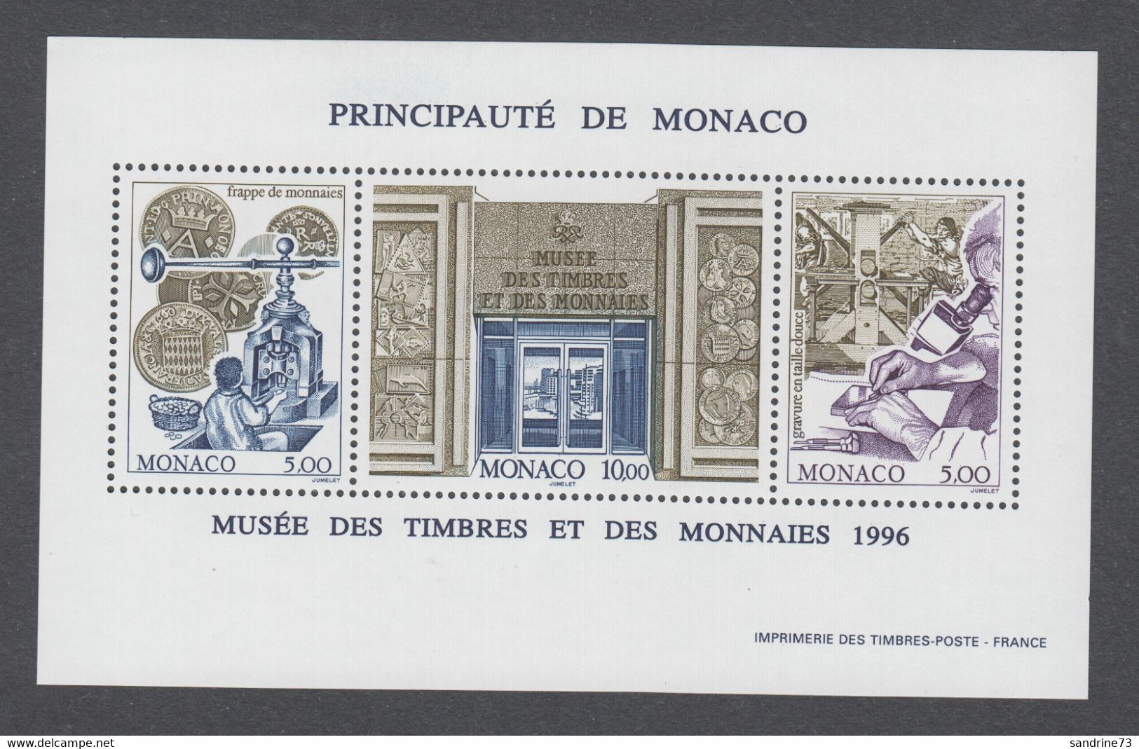 Timbres De Monaco Neufs** Bloc Musée Des Timbres Et Des Monnaies - N° 73 - TB - Blocks & Sheetlets