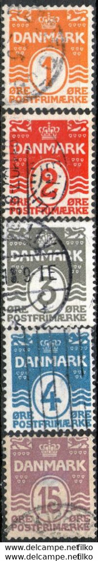 Denmark,1905, Mi#42/46,used,as Scan - Other & Unclassified