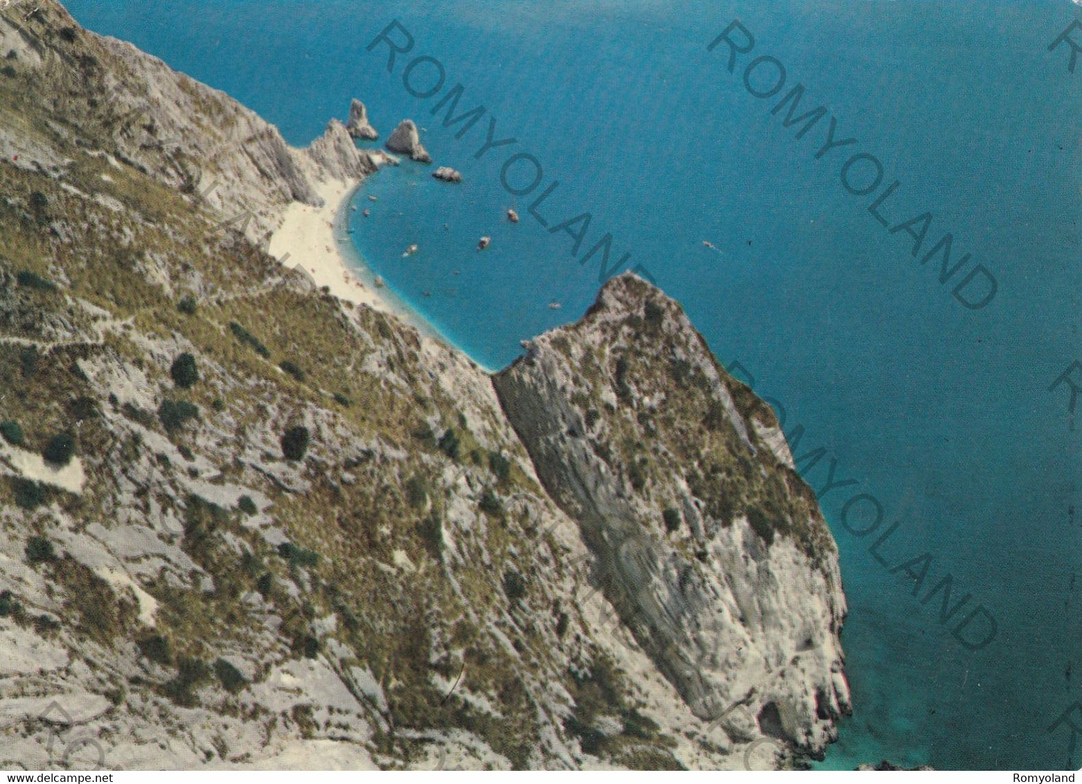 CARTOLINA  RIVIERA DI CONERO,ANCONA,MARCHE,SCOGLI DUE SORELLE,SPIAGGIA,VACANZA,BARCHE,BELLA ITALIA,ESTATE,VIAGGIATA 1971 - Ancona