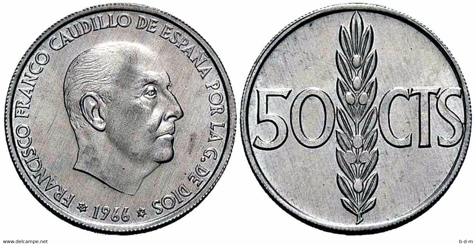 España Spain 50 Céntimos 1966 *69 Km 795 SC UNC - 50 Centimos