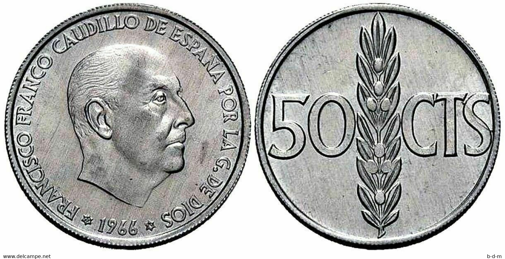 España Spain 50 Céntimos 1966 *71 Km 795 SC UNC - 50 Céntimos